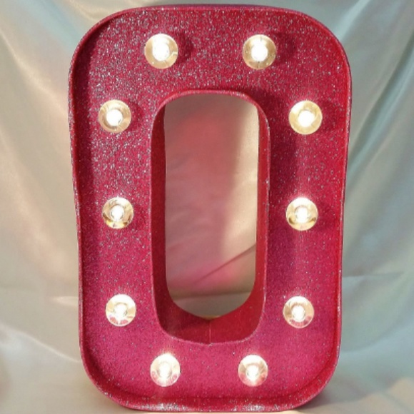 PINK Glitter Lighted Marquee Letter "O" 10" x 7" - Picture 1 of 5